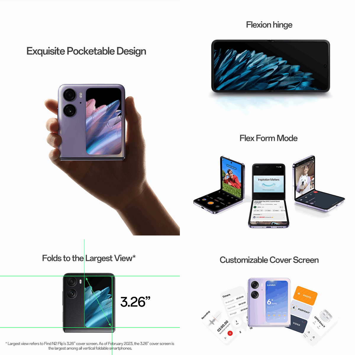 OPPO Find N2 Flip | Bonus HP Sprocket Printer
